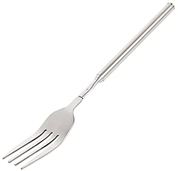 Teleskopgabel, Ausziehbare Gabel Lange Teleskop Gabel Edelstahl Teleskopgabel Besteck Lange Griff Ausziehbar 22,1– 64,6cm für BBQ Toasten Abendessen Obst Dessert