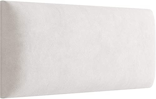 MARTHOME Tappezzeria da testiera Pannello da parete Cuscino 3D in tessuto di velluto, morbido vellutato, elegantemente brillante-da fissare a parete, pannello tappezzato (crema 01, 50 x 30 cm)