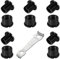 QIQN Bulloni per Corone a Manovella Nero Viti per Corona Bici Bulloni per Corona Doppia 7075 in Lega di Alluminio M8 con Chiave per Bici da Corsa MTB e Bici da Strada Guarnitura 5 Set