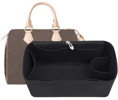 Lckaey Speedy 35 Organiseur de sac à main classique, noir, 5 compartiments, feutre, support d'insert, 16 x 16 x 16 cm (L x l x H)