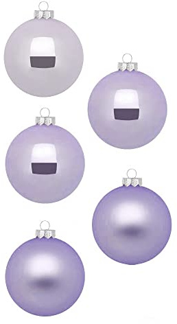 Inge Glas Weihnachtskugeln | Schöne Christbaumkugeln aus Glas | 20 Kugeln in Karton-Box | Christbaumschmuck Weihnachtsbaumschmuck Weihnachtsbaumkugeln (Dreamy Lilac)