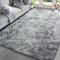 ASIinnsy Hochflor Teppich Wohnzimmer Flauschig Shaggy Weich Modern Grau Teppich Schlafzimmer Kinderzimmer Deko Langflor Teppiche Groß rutschfest Plüsch-Teppiche (Grau Weiß, 200 x 200 cm)
