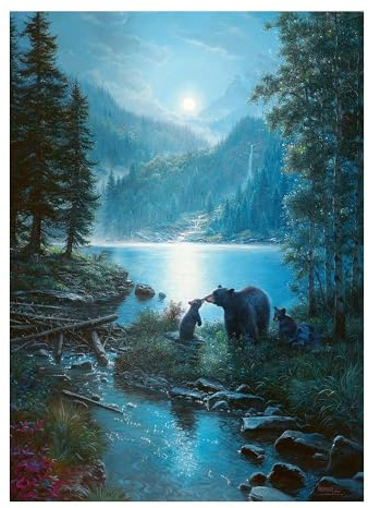 Cobble Hill 1000 Piece Puzzle - Bear Night - Sample Poster Included