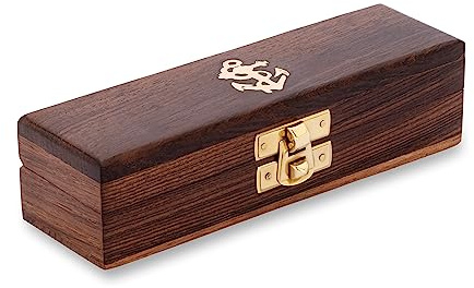 NKlaus Bootsmannspfeife mit Kette in Holzbox 15 x 5cm versilbert Signalpfeife Maritim 14629