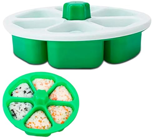 Sporgo Dreieckige Onigiri Form: 6 in1 Sushi Form Große Kapazität Onigiri Maker, Sushi Schimmel Onigiri Bento Maker, Onigiri Formen Set für Algenflocken, Algenblätter, frisches Gemüse