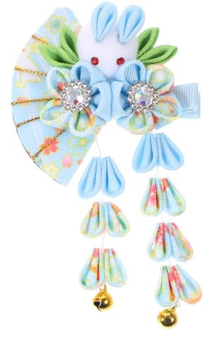 Housoutil Pince à Cheveux Rétro Forme De Lapin Avec Fleurs Et Franges Pour Accessoire Élégant Pour Femmes Couleur Aléatoire