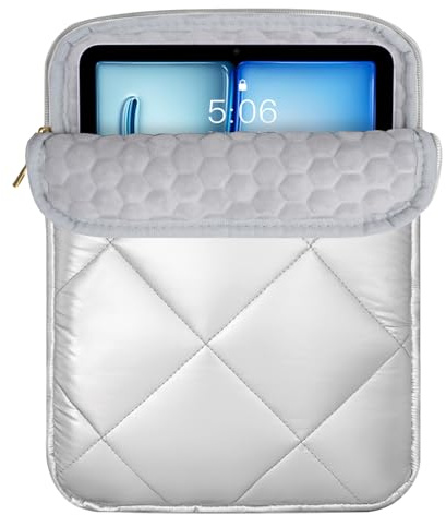 TiMOVO 9-11 Pulgadas Funda de Tableta para Mujeres, Bolsa de Viaje para iPad 10ª Gen. 10.9, iPad 9ª/8ª/7ª Gen. 10.2, iPad Air 11/Air 5ª/4ª Gen. 10.9,Galaxy Tab A9+/A9 Plus 11., Plata