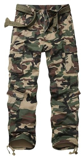 VATINNT Cargo Trousers Men's Cotton Combat Trousers 3354 Jungle Camo 34