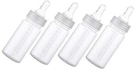 CRILSTYLEO 4er Set Einweg Babyflaschen Für Neugeborene 0 3 Monate Transparente 100ml Kunststoffflaschen Mit Ideale Saugflasche Für Muttermilch Und Babynahrung