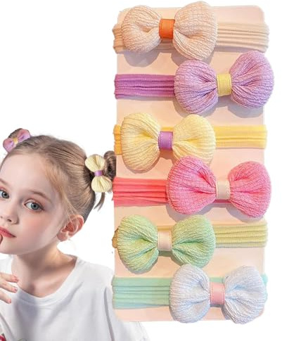 Hårsnoddar Till Små Flickebarn Mode Hästsvanshållare | 6-Pack Söta Elastiska Scrunchies Tjocka Hårsnoddar Dagligt Tillbehör För Spädbarn Småbarn Barn Och Tonåringar Med Lockigt