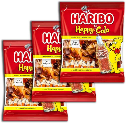 3 er Pack Haribo Happy-Cola 3 x 175g Fruchtgummi-Flaschen mit Cola-Geschmack