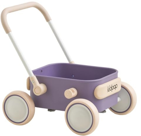 Kidpop PULA Push & Pull Walker Wagon,Purple | Toddler Balance Wagon, Baby Walker with Wheels, First Learner Baby Boys Girls Toys, 7 Months–3 Years, Birthday Gifts