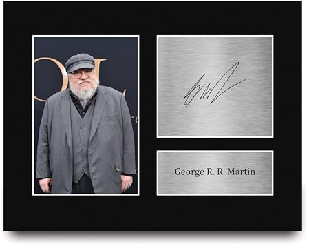 HWC Trading George R. R. Martin Game of Thrones A Song of Ice and Fire Gifts Printed Signed Autograph Picture for Book Lovers and Author Fans - US Letter (ID-007212)