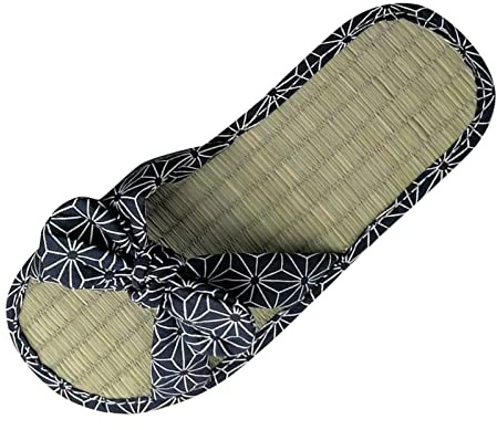 Pantoletter dam rosett, inomhus tofflor dam sommar, fiskmun tofflor vävd espadrill korsade remmar tofflor coola tofflor lätta tofflor halkfria sommarskor