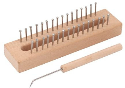 Tyenaza Telaio per Maglieria, Tavola Quadrata in Legno per Maglieria Strumento per Tessitura Artigianale Fai-da-Te per Realizzare Sciarpe, Maglioni, Scialle, Cappelli
