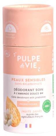 Pulpe de Vie - Deodorant Solid Dam Deooo 50 g - anti-gaspi! Mandel - Naturligt skydd - Känslig hud - prebiotika för att skydda din mikrobiot