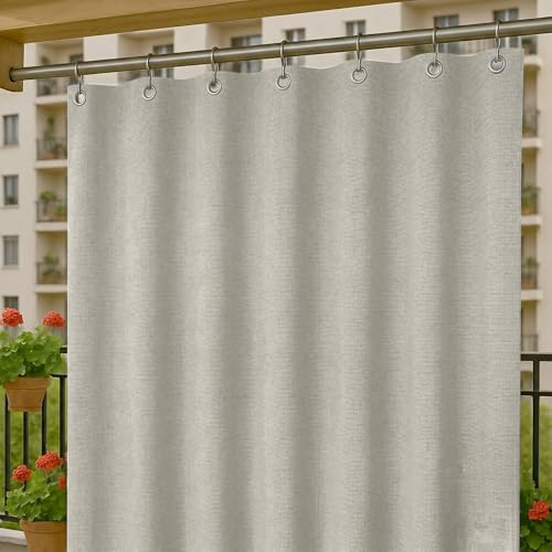 Byour3 - Toldos Exteriores Impermeables con Ojales Metálicos Anti-Moho - Cortinas Laterales Opacas Gazebo Toldo Lona Solar Parasol Balcón Terraza Jardin Pergola (Gris, L.155x270H)