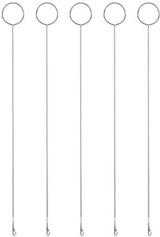 Giantree 5 stück Lang Wendenadel, Durchziehnadeln Häkelwerkzeug Loop Turner mit Latch Nähwerkzeuge Einfädler Gehäkelter Einfädler Nadel Nadelhaken für Gürtel Stoffschlauchbänder (10.4Inch)
