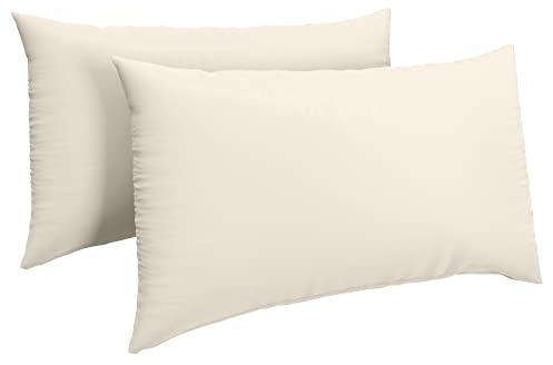 HOME ACE Cream Pillow Cases 2 Pack 50CM x 75CM, Poly Cotton Pillow Cases 2 Pack Housewife Pair of Pillowcases, Easy Care Soft Stain Resistant Envelope Closure Standard Pair of Pillow case