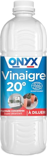 Onyx - Vinaigre Concentré 20° - Détartrant - Nettoyant - Pour la Maison et les Extérieurs - Facile à Diluer - Ecocert - 100% d'Ingrédients d'Origine Naturelle - Fabrication Française - 1L (Lot de 6)