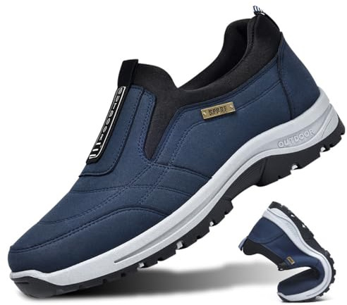 Scarpe Terapeutiche Per Diabetici Da Uomo Scarpe Da Corsa Scarpe Alluce Valgo Piedi Gonfi, Scarpe Da Ginnastica Leggere E Traspiranti Antiscivolo Scarpe Ortopediche Per Artrite Edema,Blue-42 EU