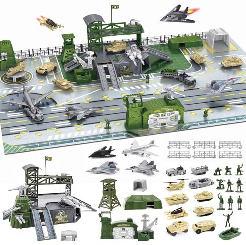 Set di giocattoli militare, veicolo e accessori per armi e veicoli, ottimo giocattolo militare per bambini di 3 anni, ragazzi e ragazze