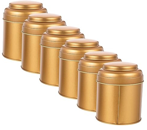 MOTHNUR 6 pezzi Barattoli in Ermetici per Tè e Alimenti Contenitori con Superficie Liscia e Apertura per Facile Riempimento e Pulizia Adatti per Tè Sfuso e