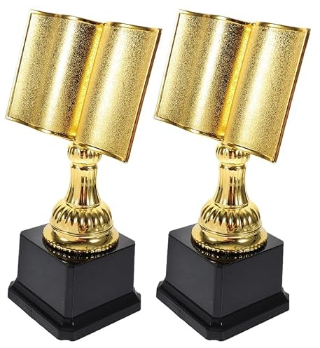 GANAZONO Lot De 2 Trophées De Lecture en Plastique Trophée du Concours De Lecture en Forme De Livre Récompense pour Enfants Activités Parent-Enfant Cadeau pour Passionné De 7.87X4.41X2.95In