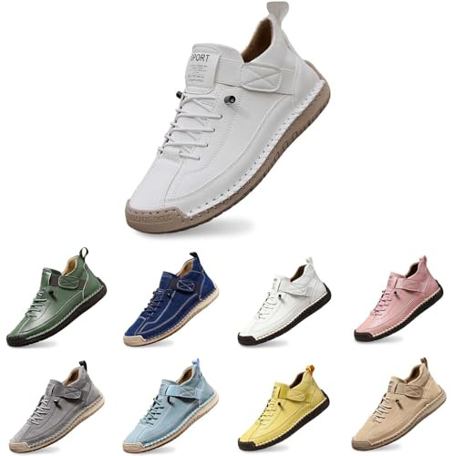 Comfortable Orthopedic Sneakers Women's Arch Support Walking Shoes Handmade Plantar Fasciitis Breathable Supportive Orthotic Friendly for Standing Everyday Wear UK (WH2, 5.5)