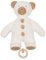 Efie Bio-Spieluhr Teddy „Knöpfchen“ – 100 % Baumwolle (KBA), Füllung aus Schurwolle (kbT), GOTS-Zertifiziert – handgefertigt in Deutschland - Melodie Brahms Wiegenlied (⁠Guten Abend, Gute Nacht)