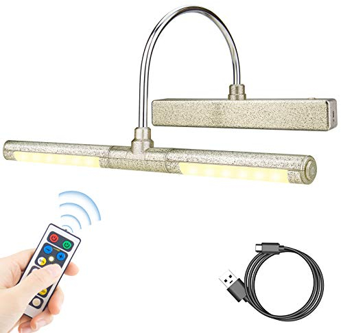 HONWELL Drahtlose Bilderlampe mit Fernbedienung, drehbarer LED-Lichtkopf mit Timer, wiederaufladbares Mallicht Dimmbare Wandleuchte zum Malen von Bildern, Grafik display