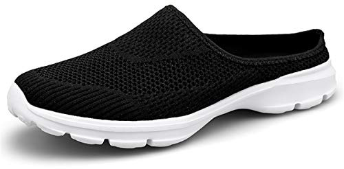 ChicWind Womens Slip-on Sneaker House Slippers Closed Toe Lightweight Mule Shoes Black 10