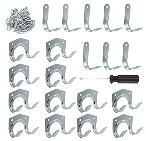 Wkmamo 21 Pcs Crochets et Porte-Outils - Crochets doubles et simples pour Garage, Organisation avec Tournevis