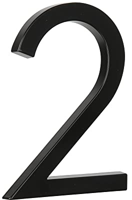 HASWARE Número de casa flotante 5 (12 cm) para exterior – Letrero de dirección moderno en aleación de zinc para jardín, calle y buzón (2, Negro)