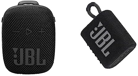 JBL Wind 3S tragbare Bluetooth-Lautsprecher, Schwarz & GO 3 kleine Bluetooth Box in Schwarz – Wasserfester, tragbarer Lautsprecher für unterwegs – Bis zu 5h Wiedergabezeit mit nur Einer Akkuladung