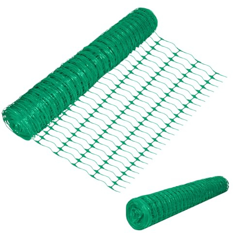 Froadp Weidezaun 1 m x 50 m Hühnerzaun Absperrzaun Schutznetz aus Kunststoff Mobiler Zaun Multifunktionale Begrenzungszaun Warnnetz Schafzaun Hundezaun Geflügelnetz Bauzaun (Grün)