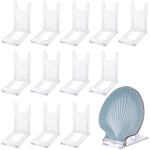 Hejo 12 Pezzi Porta Piatti da Esposizione, Espositore in Acrilico, Espositore Regolabile in Plastica Trasparente, Supporto Piatti Appoggio per Libri, Foto e Telefoni Cellulari.