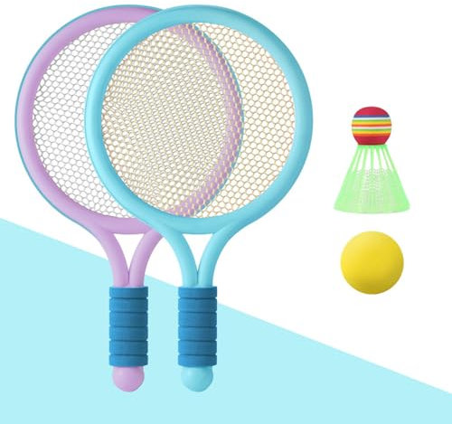 Beach Tennis Racket, Kinder Federballset Kids, Kinder Tennisschläger, Badmintonschläger für Kinder TennisschläGer Geschenkset Draussen Spielzeug für Kinder für Kinder Outdoor Indoor Sport