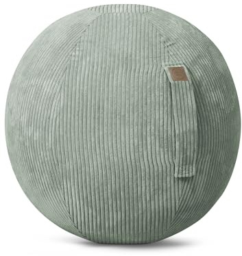 SITTING POINT only by MAGMA Shara Sitzball mit Bezug, Gymnastikball 65cm ideal als ergonomischer Hocker für Büro & Zuhause, Pezziball für Schwangerschaft, Sitzball Büro ergonomisch, Cordbezug waschbar