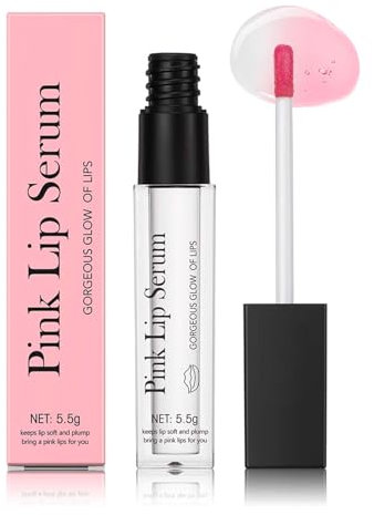 Pink Lip Serum, Magischer Farbwechsel Lipgloss, Hydrating Pink Lip Plumper, Color Changing Lip Oil, Rosa Essence Lippenpflege, Lippenserum Lip Tint, Lang Anhaltender Feuchtigkeit, Repair