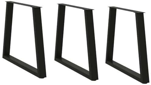 vidaXL Pieds de Table à Manger en V 3 pièces Noir 80 x (72-73,3) cm Acier