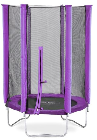 Plum Play - Mini trampolino da 1,2 m, per interni ed esterni, con recinzione di sicurezza, adatto a bambini dai 3 anni in su, gambe stabili, durevole, attivo, da giardino, colore: viola