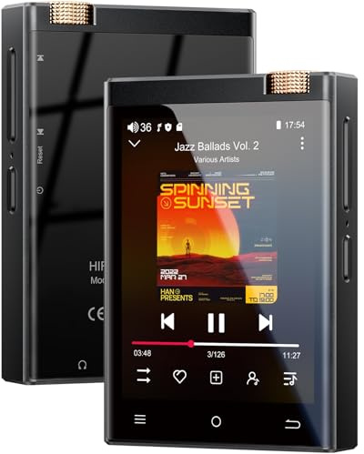 Oilsky Lettore MP3 HiFi, 80GB(16+64) Spotify MP3 con Bluetooth e WiFi, 2,8'' Lettore di Musicale Digitale 512DSD ad Alta Fidelità Senza Perdite (Android 9.0)