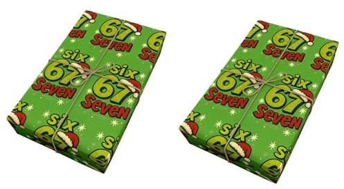 67 mönster festligt omslagspapper, 2 st 67 meme roliga julomslagspapper, julpapper, för födelsedagsfestival firande vuxna familj medarbetare strumpfyllare