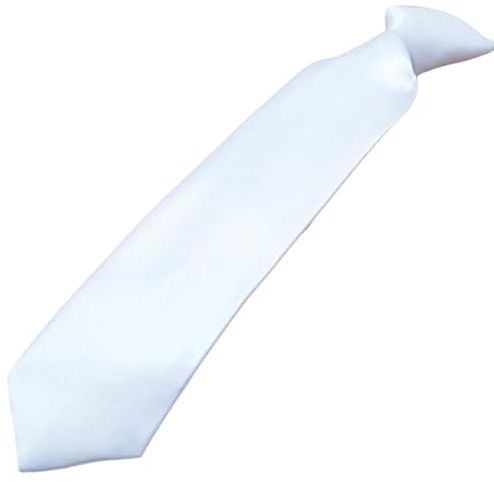 Beimus barn uniform dragkedja slips färg vit justerbar förbunden slips för bröllopsfester elegant slips, barnslips, en storlek