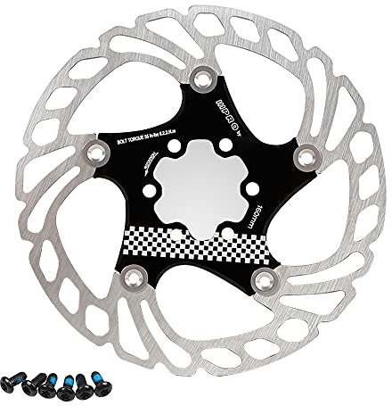 Rotore freno a disco per bicicletta, 160 mm/180 mm/203 mm, rotore da corsa MTB, 6 fori, accessorio per bicicletta (nero 160 mm)