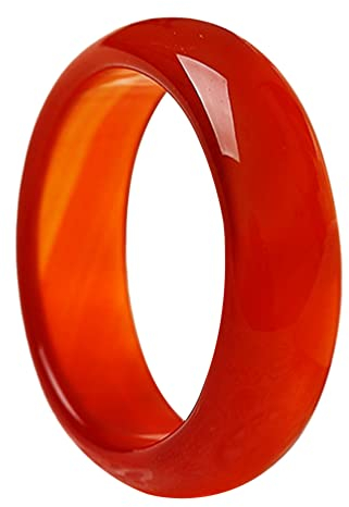 Holibanna Karneol Kristall Ringe Natürliche Red Karneol Edelstein Band Ring Glatte Donut Ring für Frauen Weihnachten Jahrestag Geburtstag Geschenke 18Mm