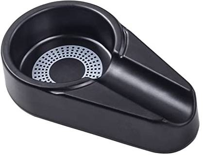 Cenicero de melamina para cigarrillos de cenicero, colector de hollín de un solo surco para patio al aire libre, interior (negro)