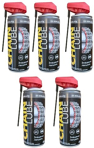 Kettenspray Zollex 5X 450 ml Sprühfett Motorrad Fahrrad | Schmiermittel Spray |Zollex bietet hohen Schutz vor Verschleiß, Reibung & Korrosion | Schmiermittel