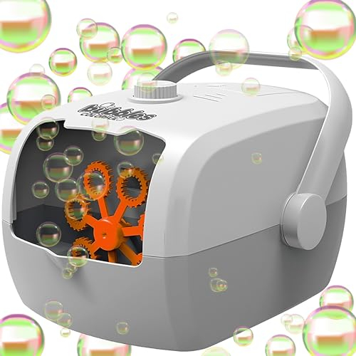 Retoo Máquina de Burbujas de Jabón Máquina Automática de Burbujas con Líquido, Pompas de Jabón Portátil, Máquina de Burbujas, Soplador de Burbujas, Juguete Eléctrico de Burbujas para Niños, Bodas